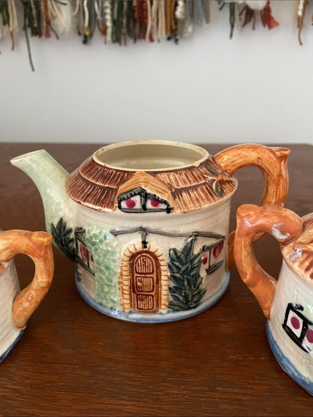 Hand-Painted Cottage Teapot Set